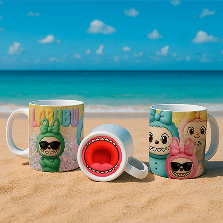 Coleção Caneca Labubu com Bocão - Branca 8