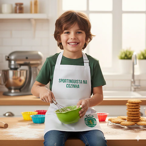 Avental Infantil do Sporting - Coleção "Pequenos Leões na Cozinha" – Aventais Infantis do Sporting CP (Personalizados)