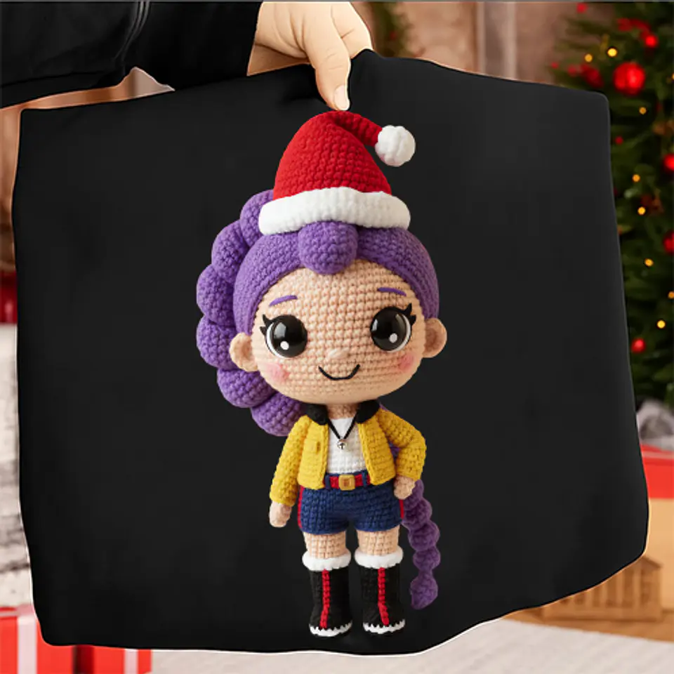 T-shirt K-Pop Demon Hunters: A Magia do Natal em Croché!  2