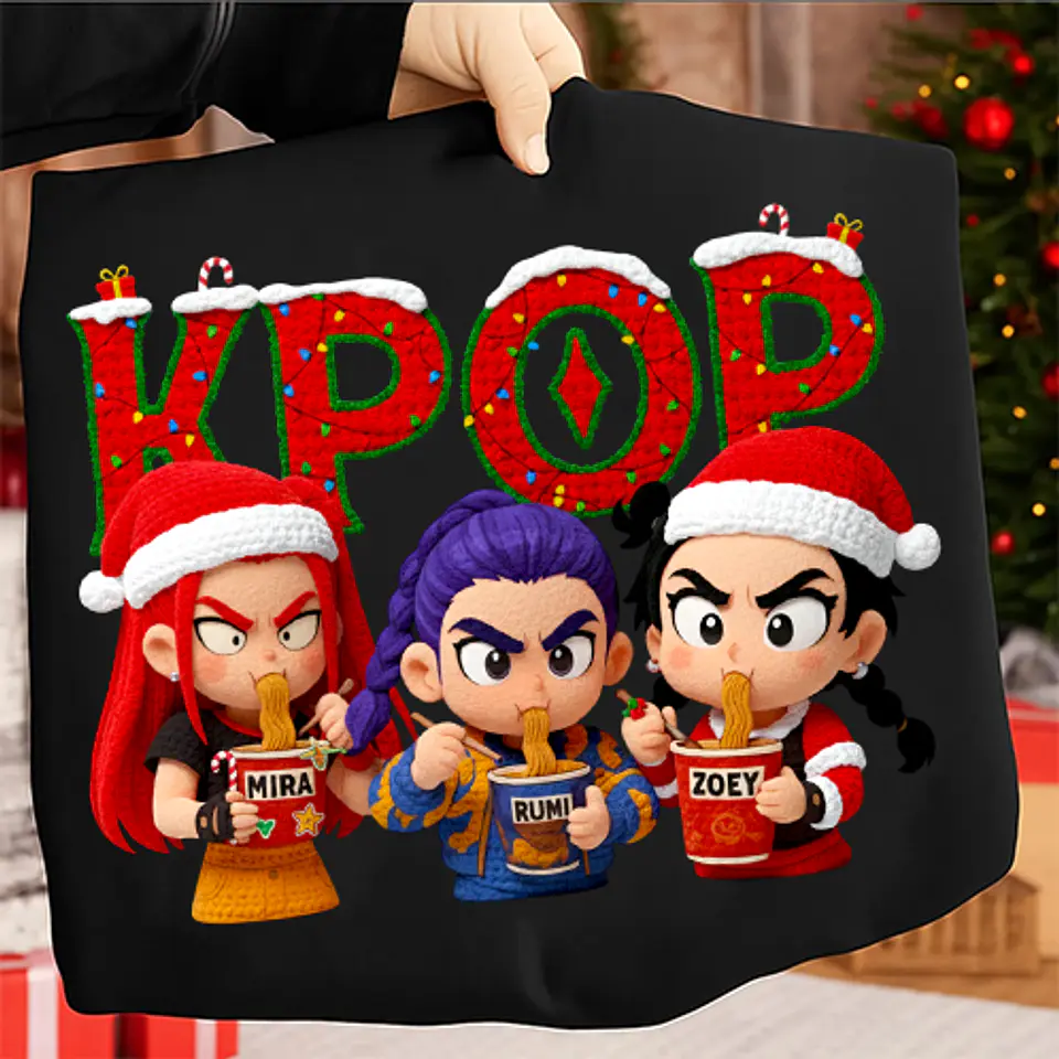 T-shirt K-Pop Demon Hunters: A Magia do Natal em Croché!  4