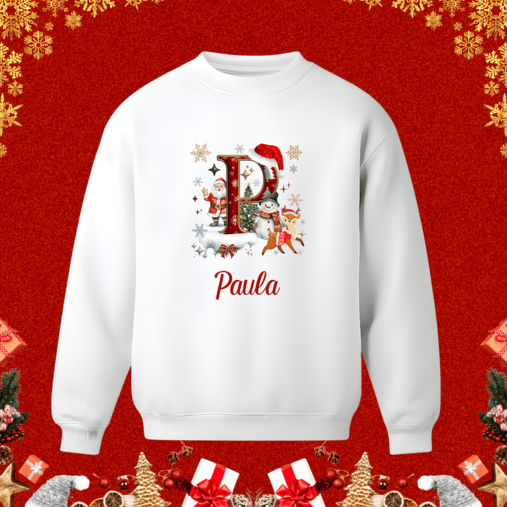 Sweaters de Natal Personalizados com nome e Inicial 1