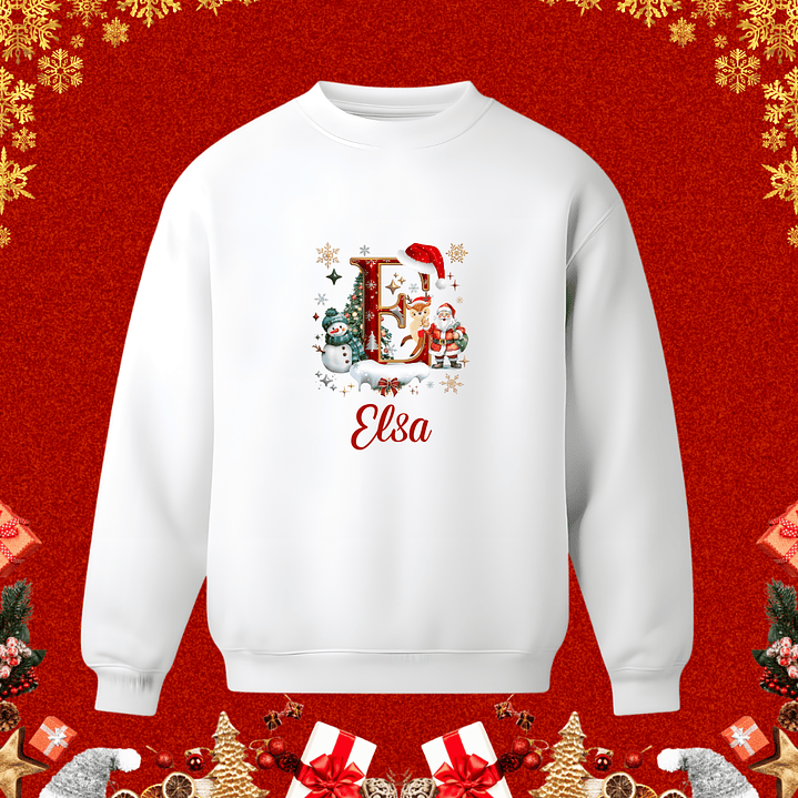 Sweaters de Natal Personalizados com nome e Inicial 2