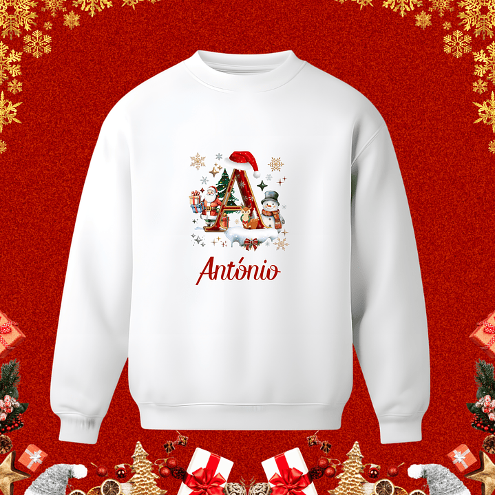 Sweaters de Natal Personalizados com nome e Inicial 5