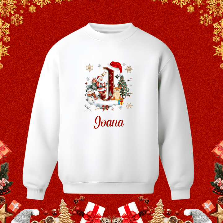 Sweaters de Natal Personalizados com nome e Inicial 6