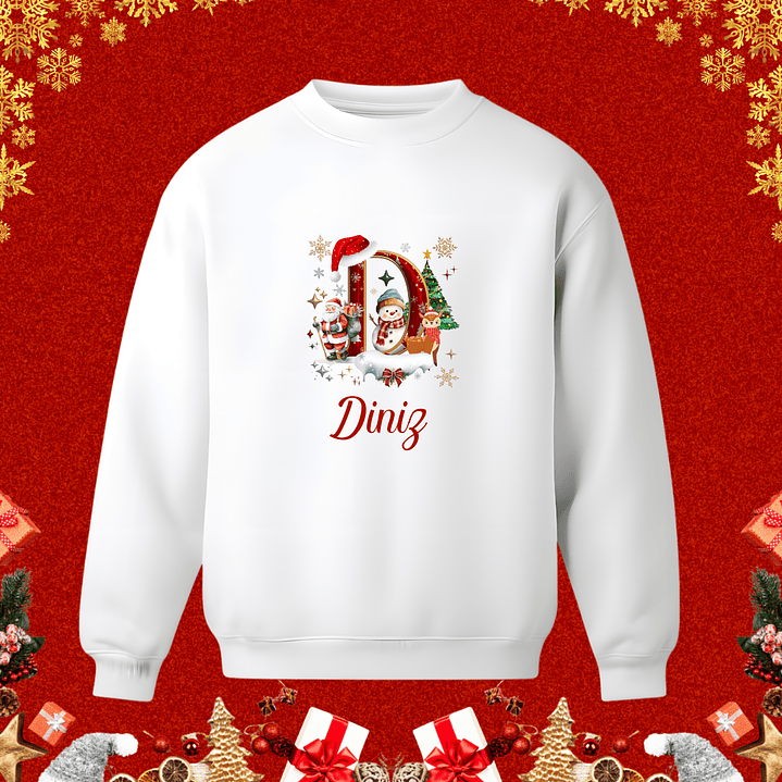 Sweaters de Natal Personalizados com nome e Inicial 7