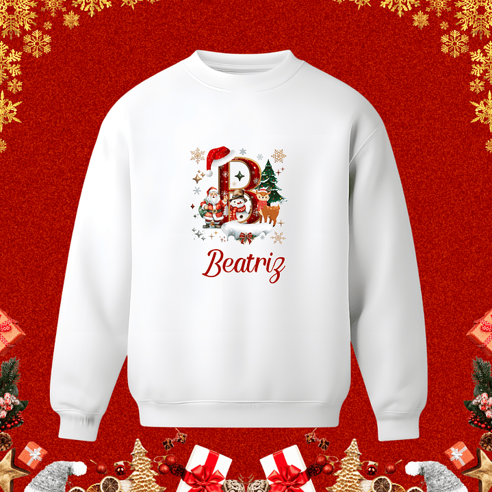 Sweaters de Natal Personalizados com nome e Inicial 8
