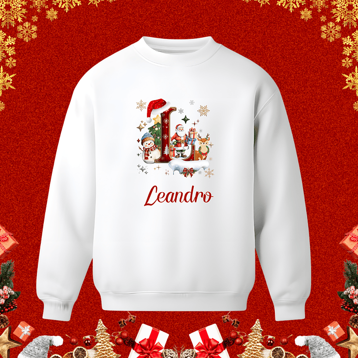 Sweaters de Natal Personalizados com nome e Inicial 9