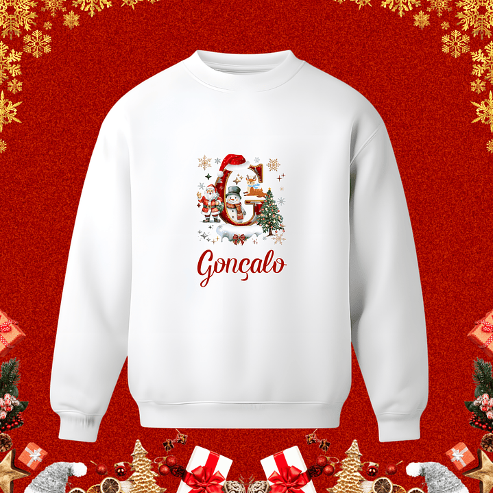 Sweaters de Natal Personalizados com nome e Inicial 11