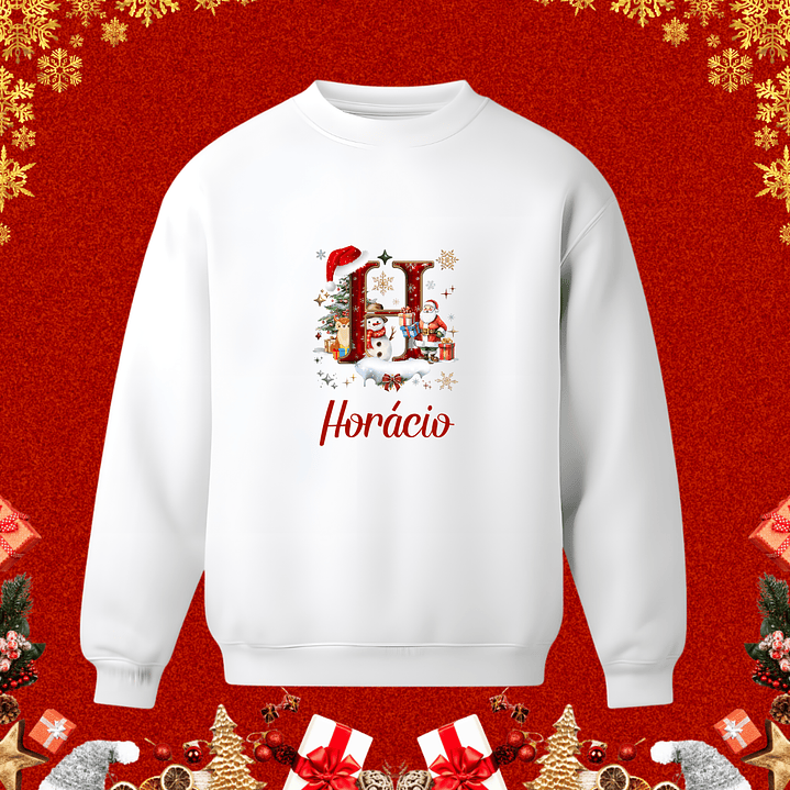 Sweaters de Natal Personalizados com nome e Inicial 13