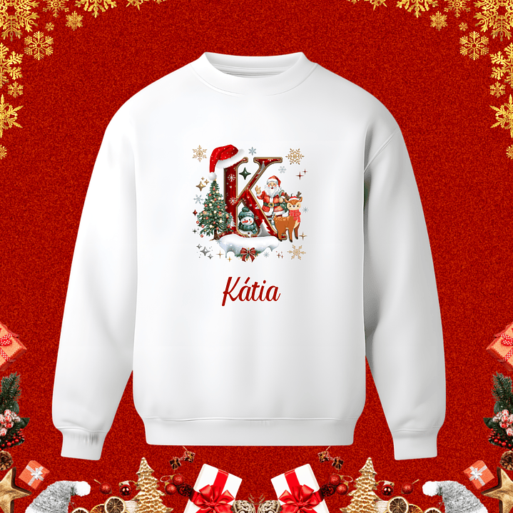 Sweaters de Natal Personalizados com nome e Inicial 16