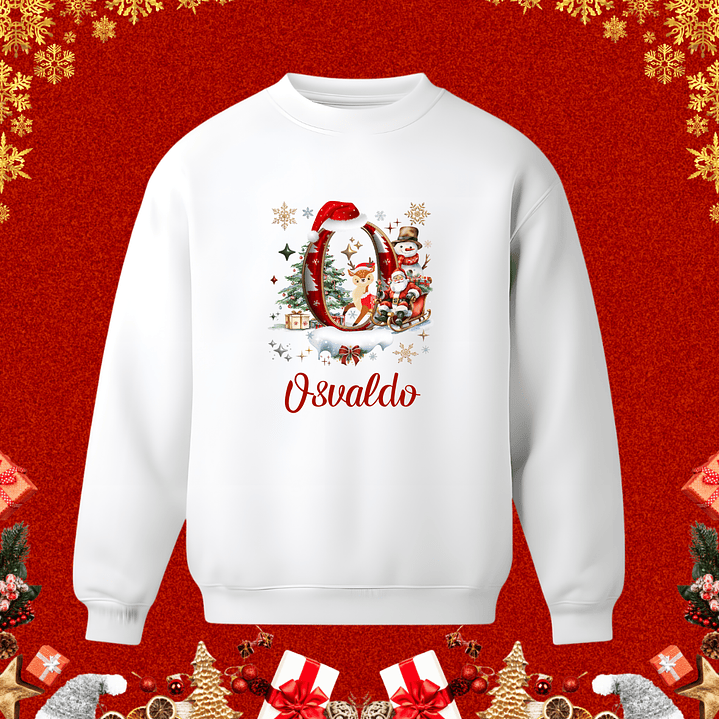 Sweaters de Natal Personalizados com nome e Inicial 17