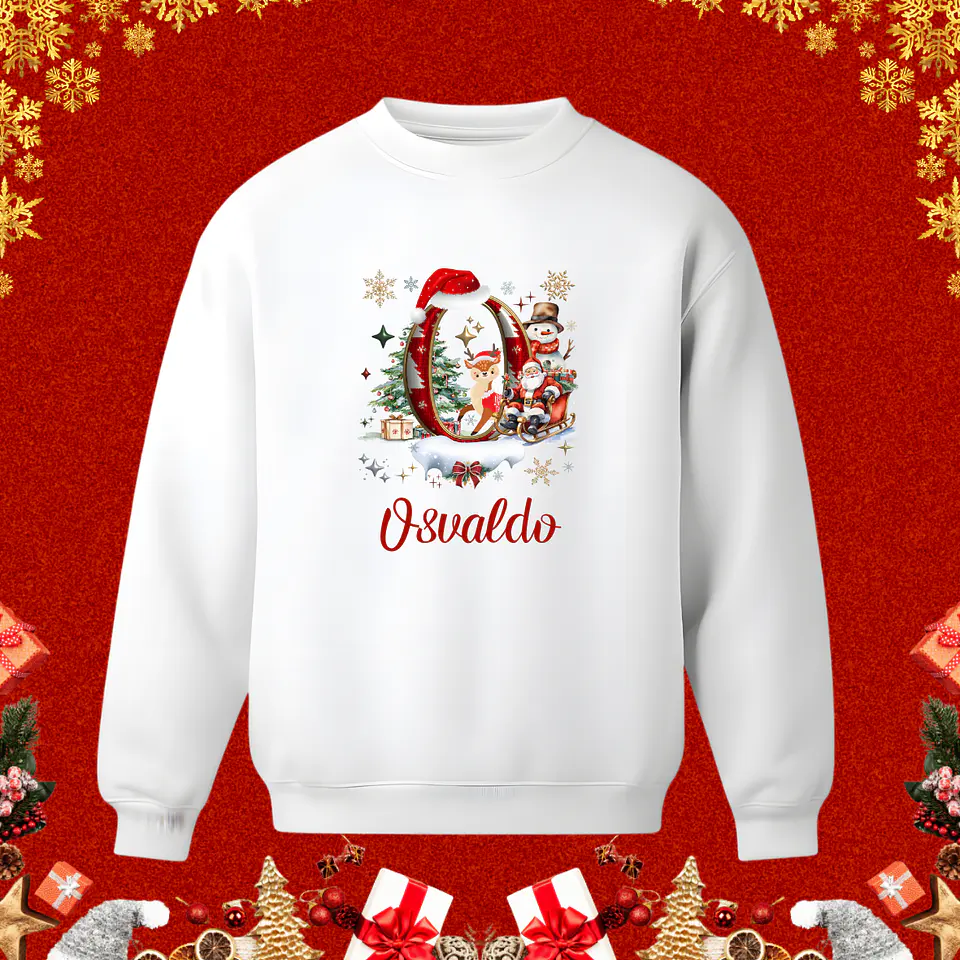 Sweaters de Natal Personalizados com nome e Inicial 17
