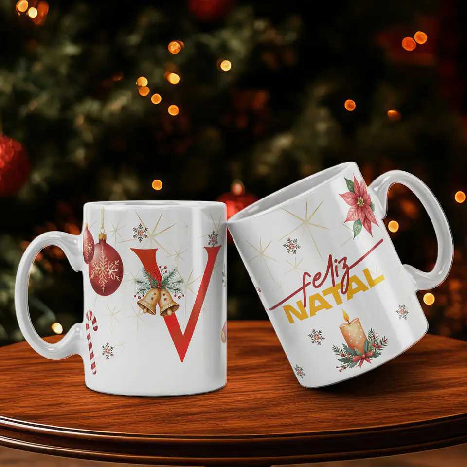 Caneca Alfabeto Feliz Natal 5