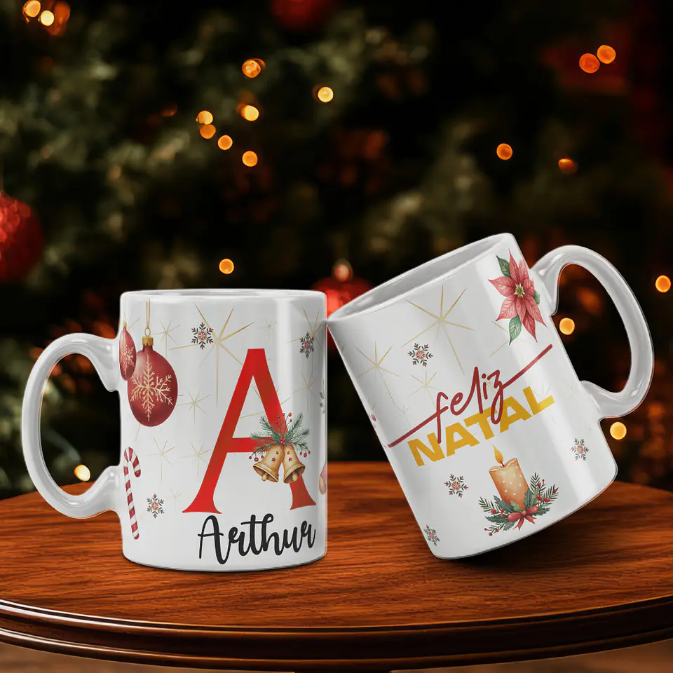 Caneca Alfabeto Feliz Natal 22