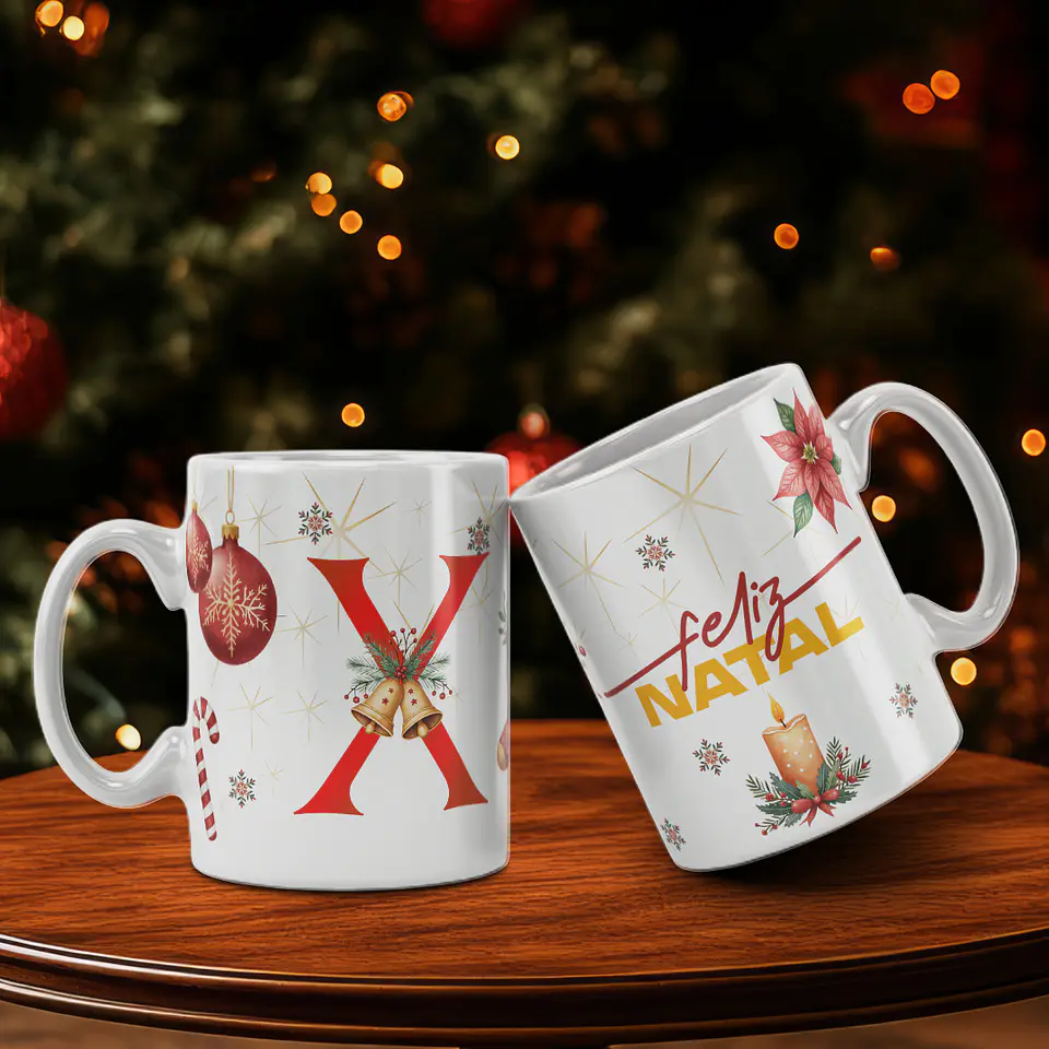Caneca Alfabeto Feliz Natal 25