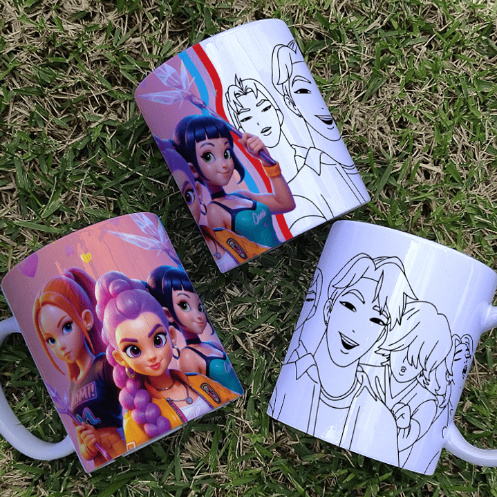 Caneca Para Colorir das Guerreiras K-Pop! 1