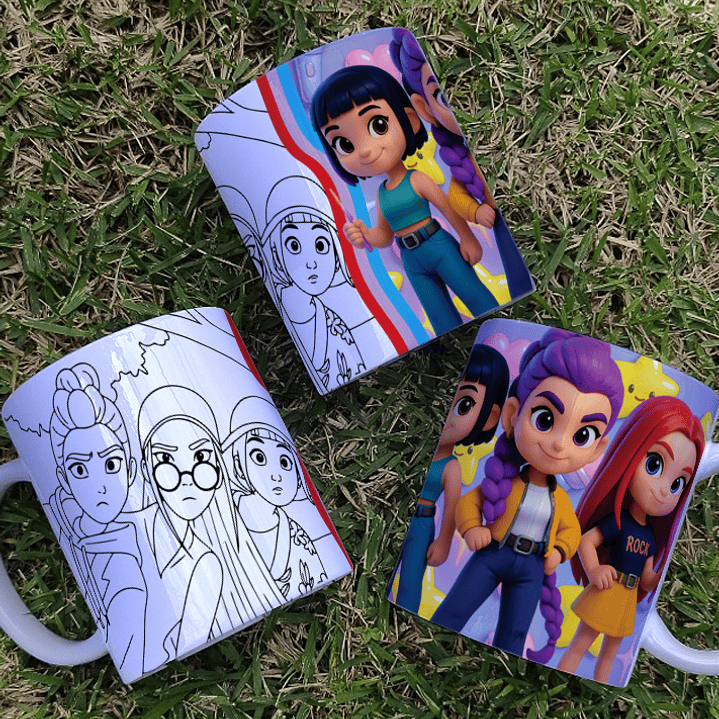 Caneca Para Colorir das Guerreiras K-Pop! 5