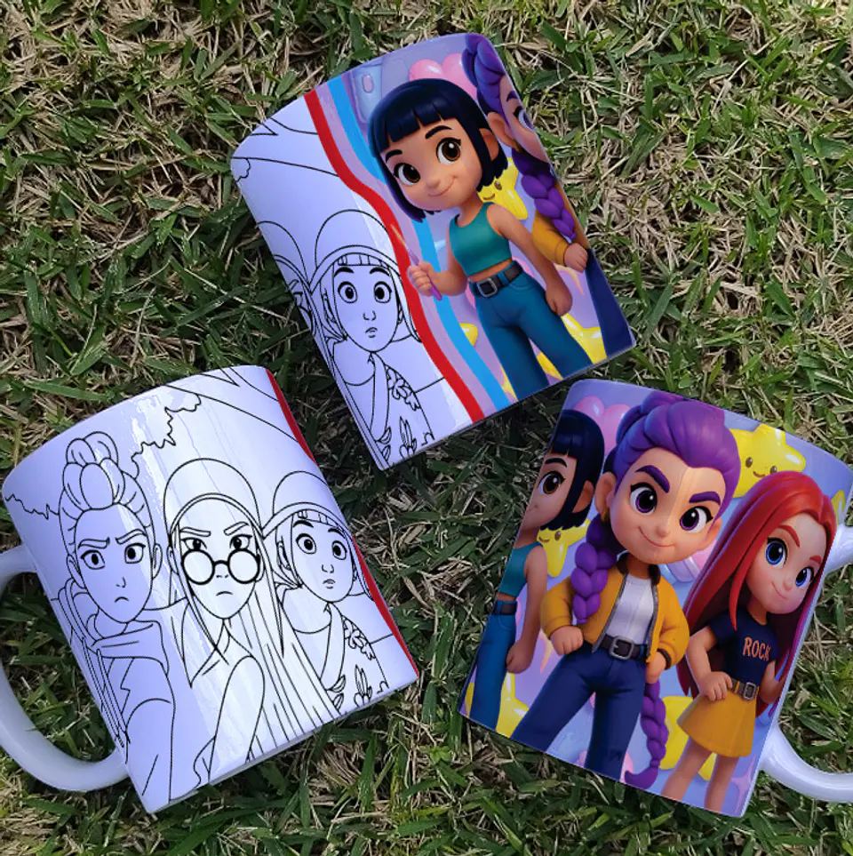 Caneca Para Colorir das Guerreiras K-Pop! 5