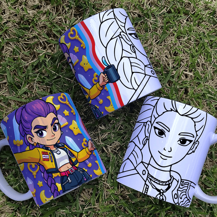 Caneca Para Colorir das Guerreiras K-Pop! 7
