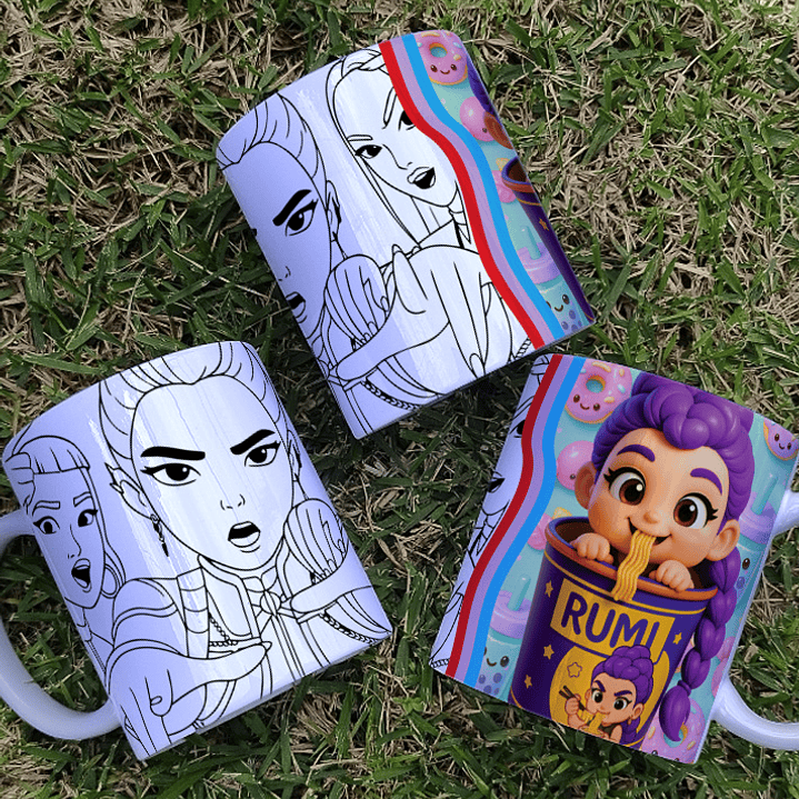 Caneca Para Colorir das Guerreiras K-Pop! 8