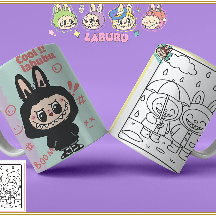 Caneca Labubu para Pintar 1