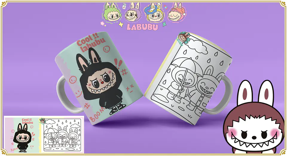 Caneca Labubu para Pintar 1