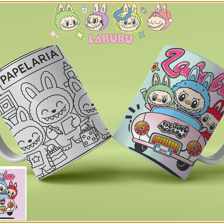 Caneca Labubu para Pintar 2