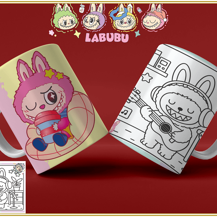 Caneca Labubu para Pintar 3