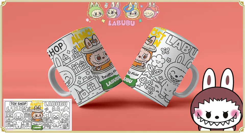 Caneca Labubu para Pintar 4
