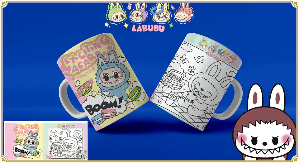 Caneca Labubu para Pintar 5