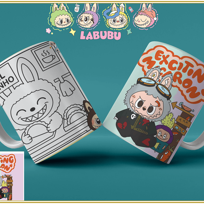 Caneca Labubu para Pintar 6