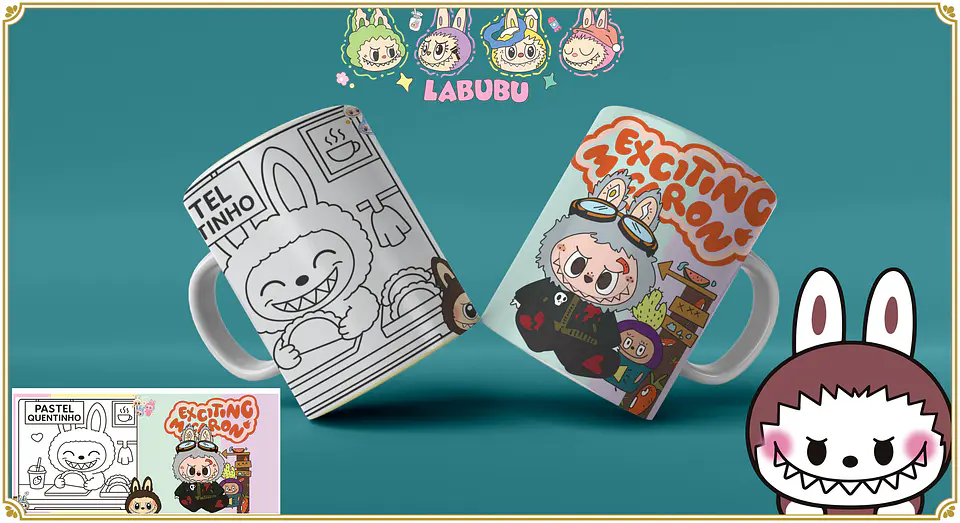 Caneca Labubu para Pintar 6