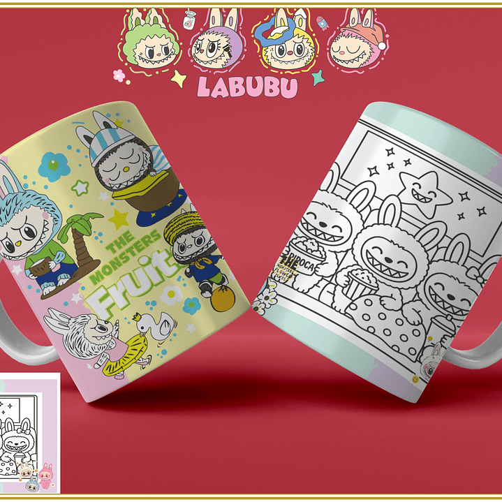Caneca Labubu para Pintar 7