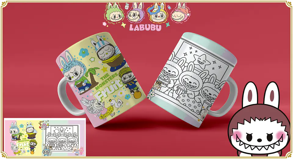 Caneca Labubu para Pintar 7