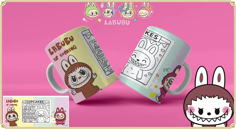 Caneca Labubu para Pintar 8