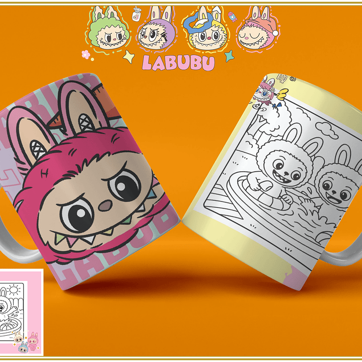 Caneca Labubu para Pintar 12