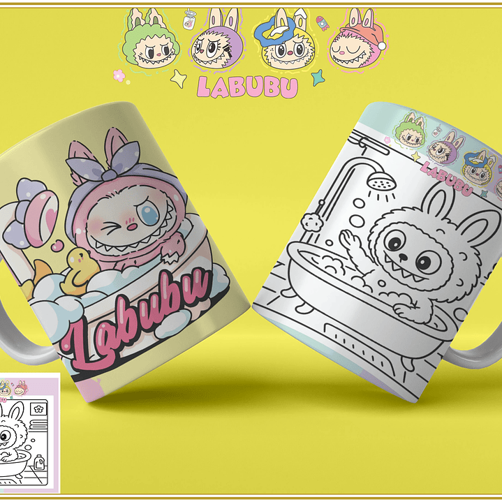 Caneca Labubu para Pintar 13