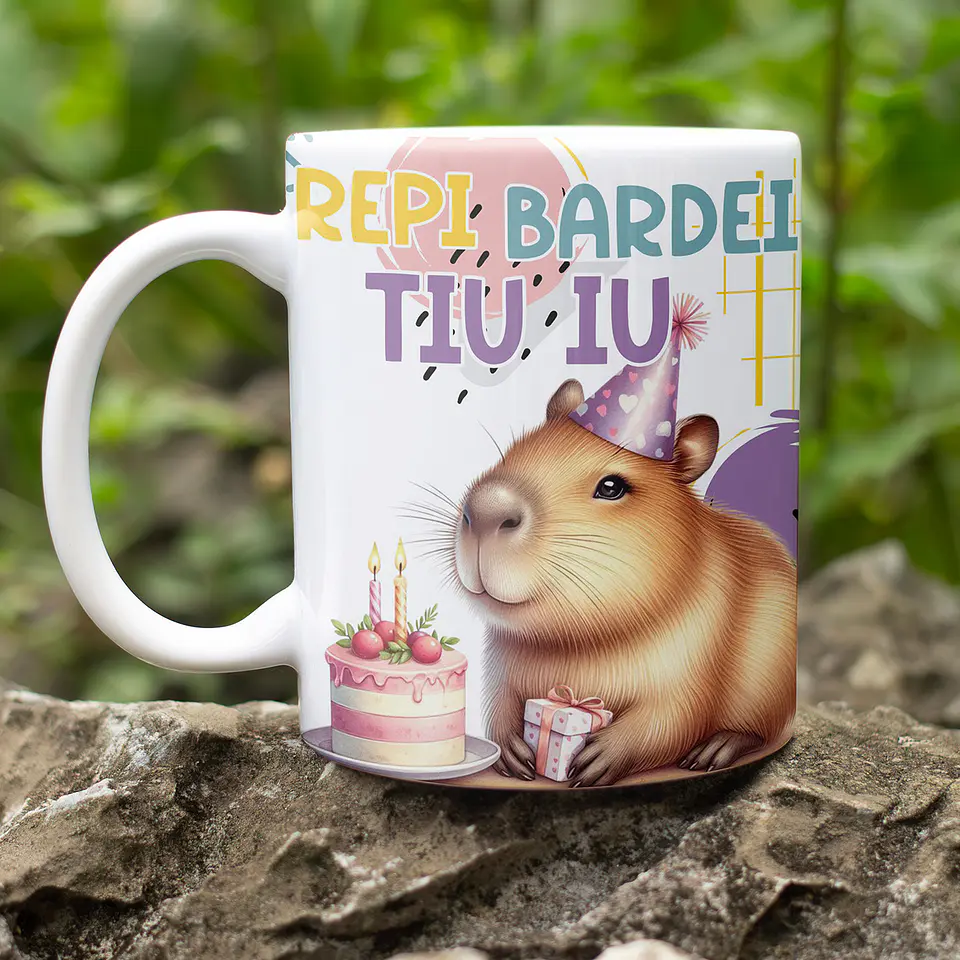 Caneca Aniversário Capivara 3