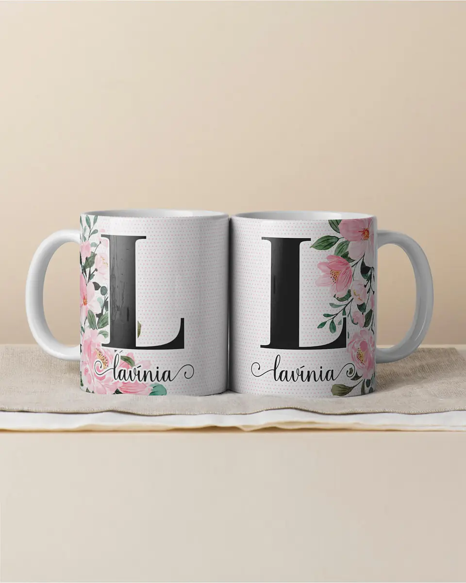 Canecas Personalizadas com Inicial e Nome 8