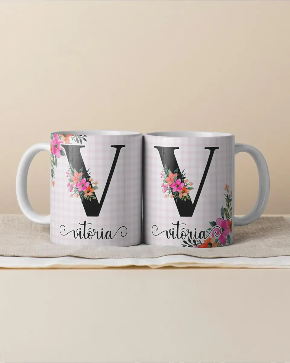 Canecas Personalizadas com Inicial e Nome 10