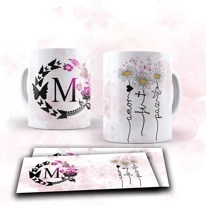 Coleção Monograma: Canecas Personalizadas com Iniciais e Palavras que Inspiram (Amor, Fé e Paz) 20
