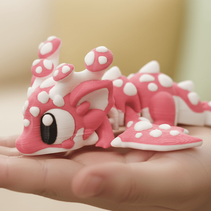 Dragão Articulado Cogumelo Rosa 1