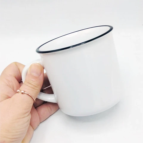 Caneca para personalizar com rebordo preto