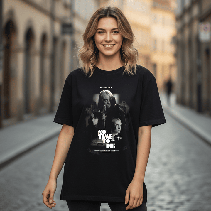 T-shirt Billie Eilish 100% Algodão - Estampa Respirável DTF Halftone | Envio Europa 6