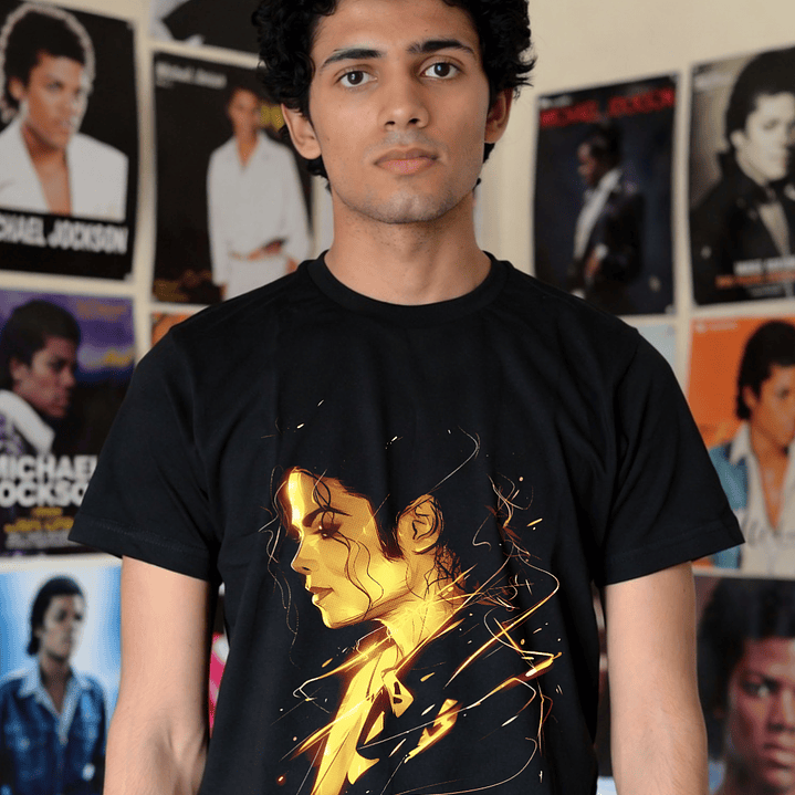 T-shirt Michael Jackson Filme 2026 - 100% Algodão DTF Halftone 2