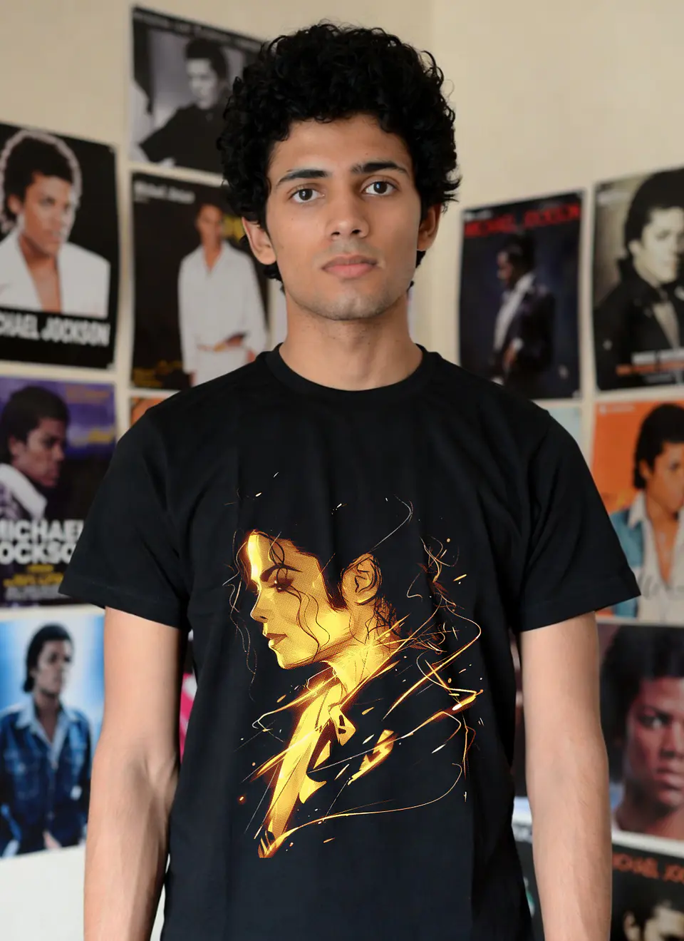 T-shirt Michael Jackson Filme 2026 - 100% Algodão DTF Halftone 2