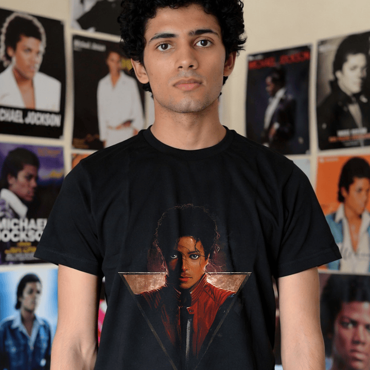 T-shirt Michael Jackson Filme 2026 - 100% Algodão DTF Halftone 3