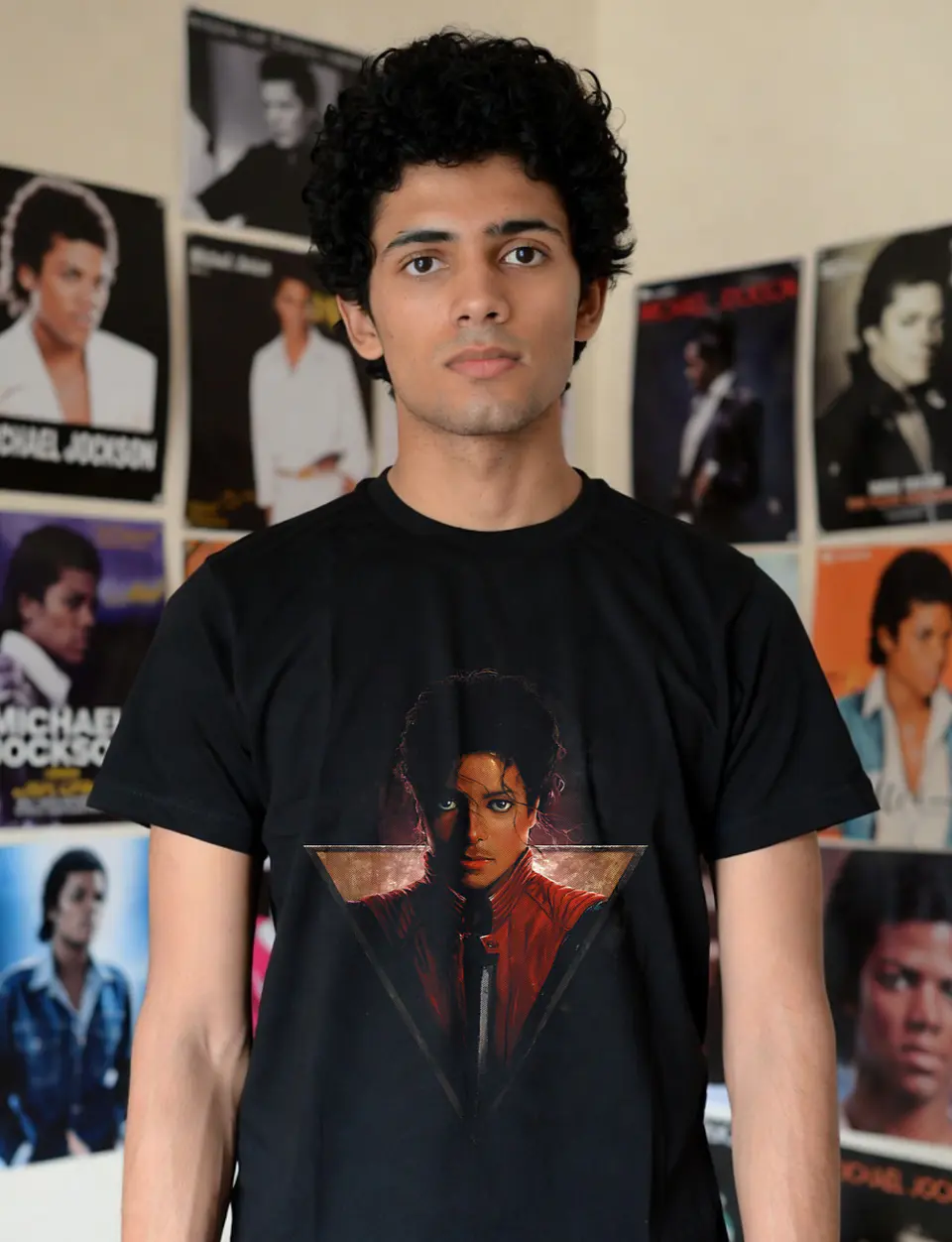T-shirt Michael Jackson Filme 2026 - 100% Algodão DTF Halftone 3