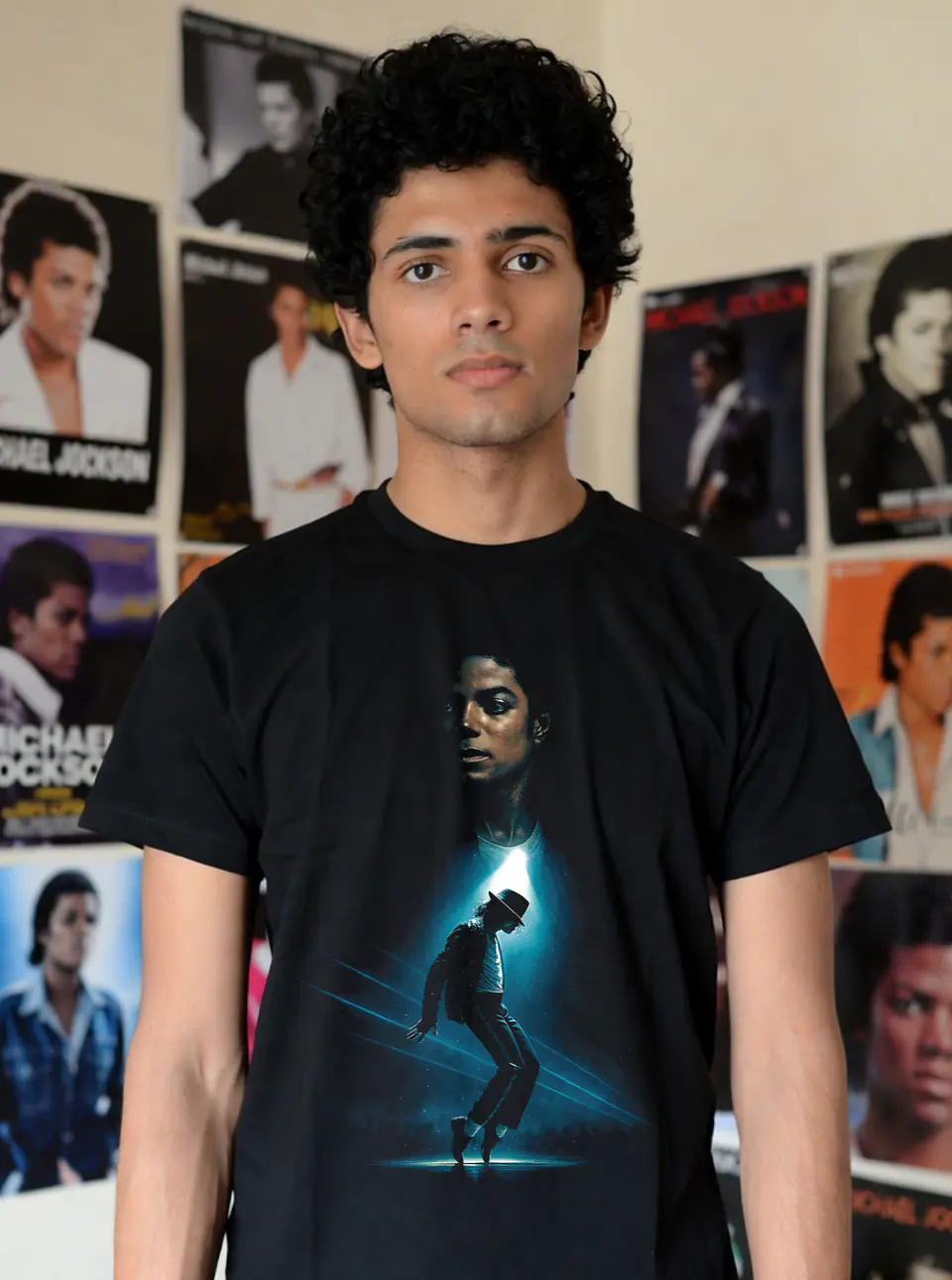 T-shirt Michael Jackson Filme 2026 - 100% Algodão DTF Halftone 4
