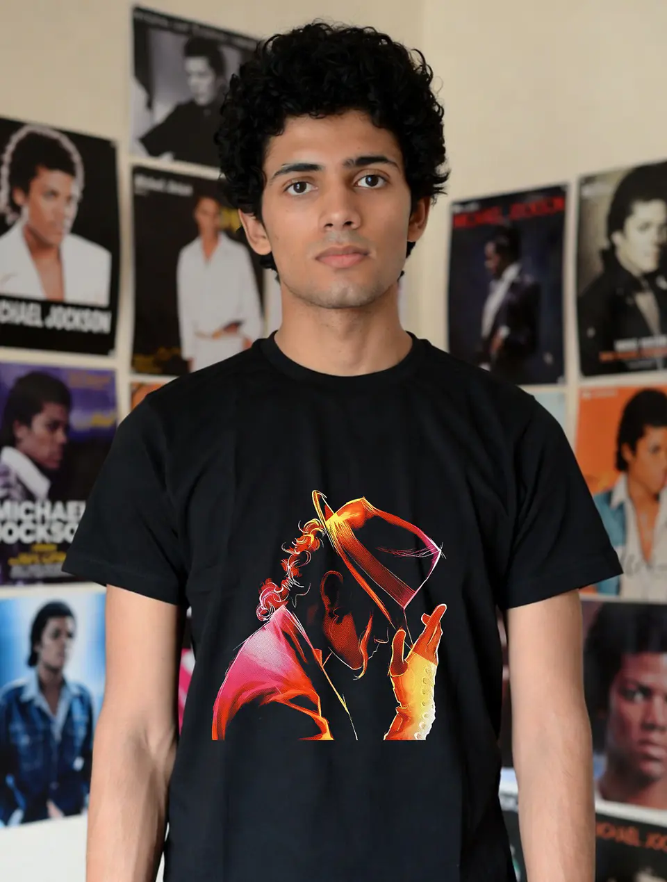 T-shirt Michael Jackson Filme 2026 - 100% Algodão DTF Halftone 7